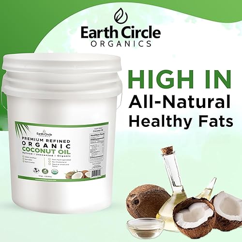 Miniatura 9 de Earth Circle Organics Aceite de coco refinado, refinado al vapor ultra premium, apto para dieta keto y paleo, cero sabor u olor a coco, para el