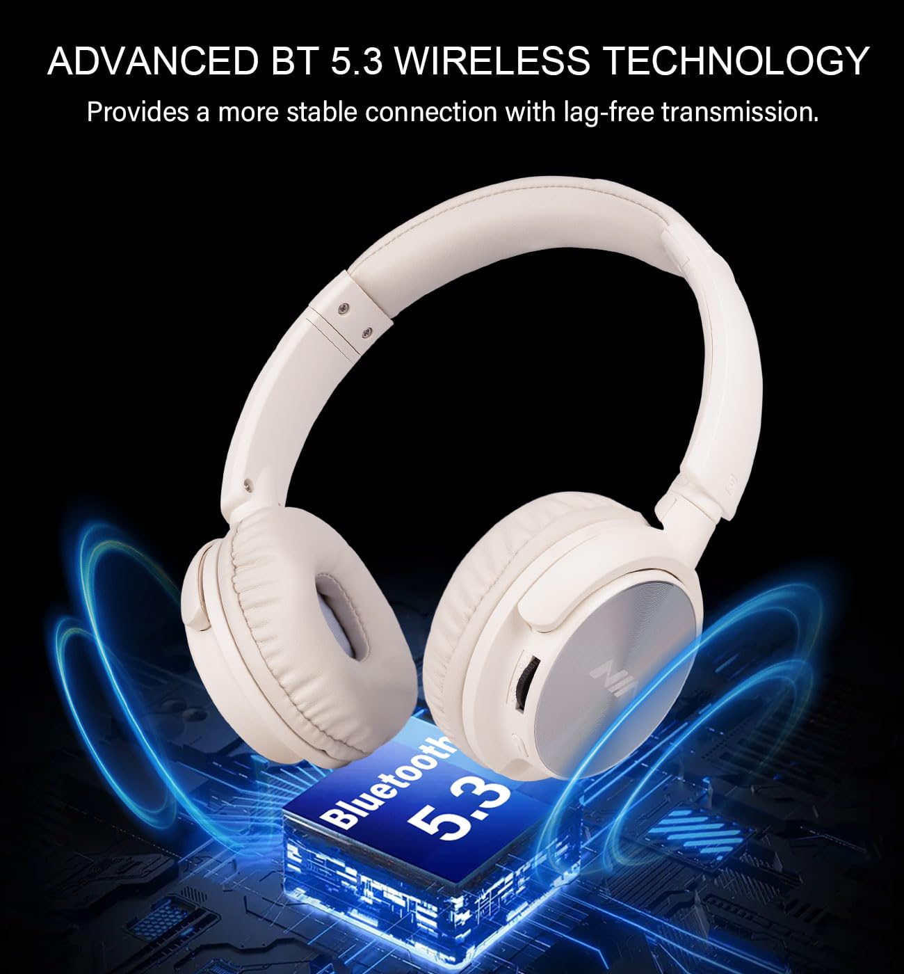 XuanGui Wireless Bluetooth On Ear Headphones, Hi-Fi Stereo Sound Wireless Headphones with Mic, 12H Playtime, Bluetooth 5.3 - Image 3