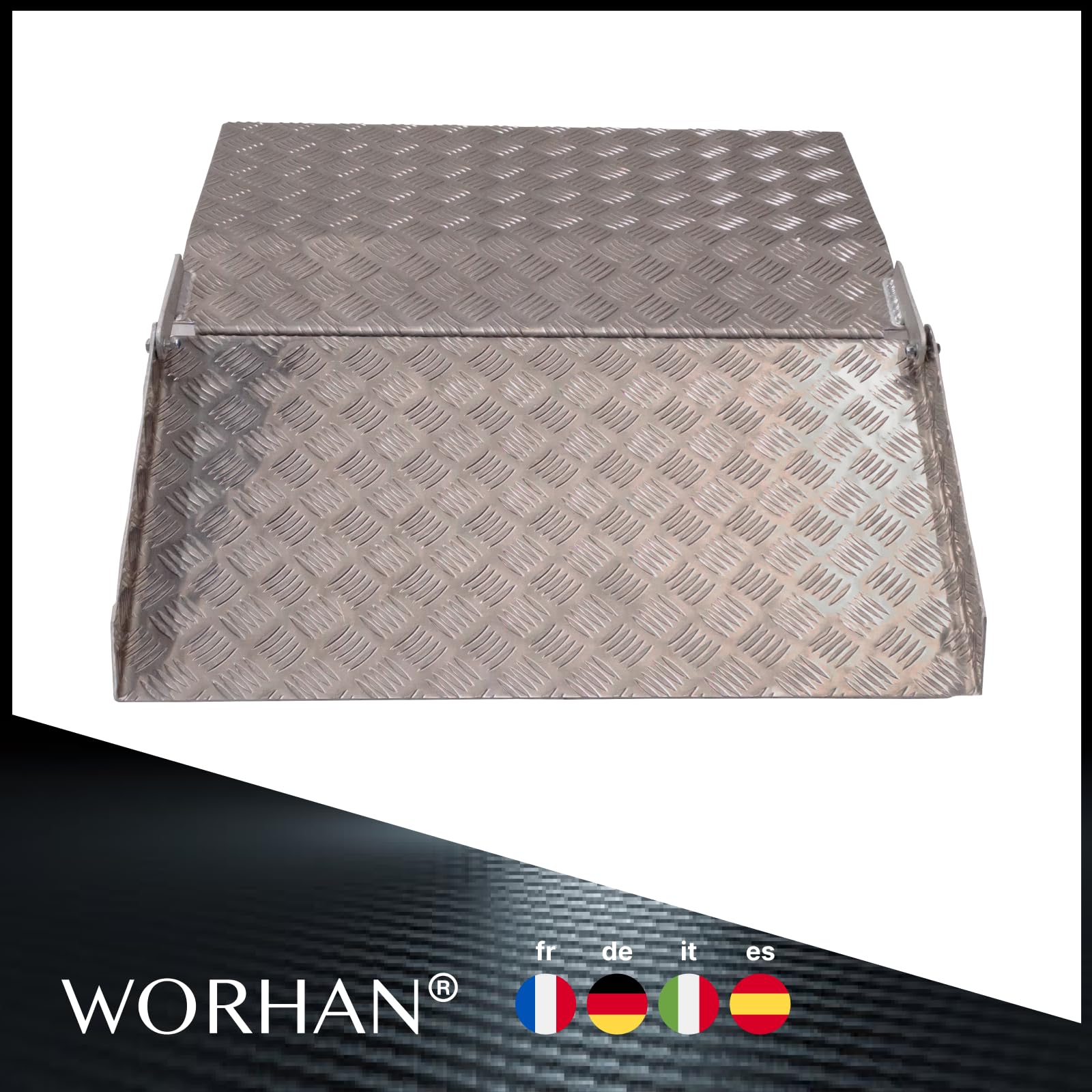 Rampe de Seuil 300kg Rigide pour Fauteuil Roulant Chargement Plateforme Hauteur Variable Réglable Surface Antidérapante Aluminium Anodisé TR87