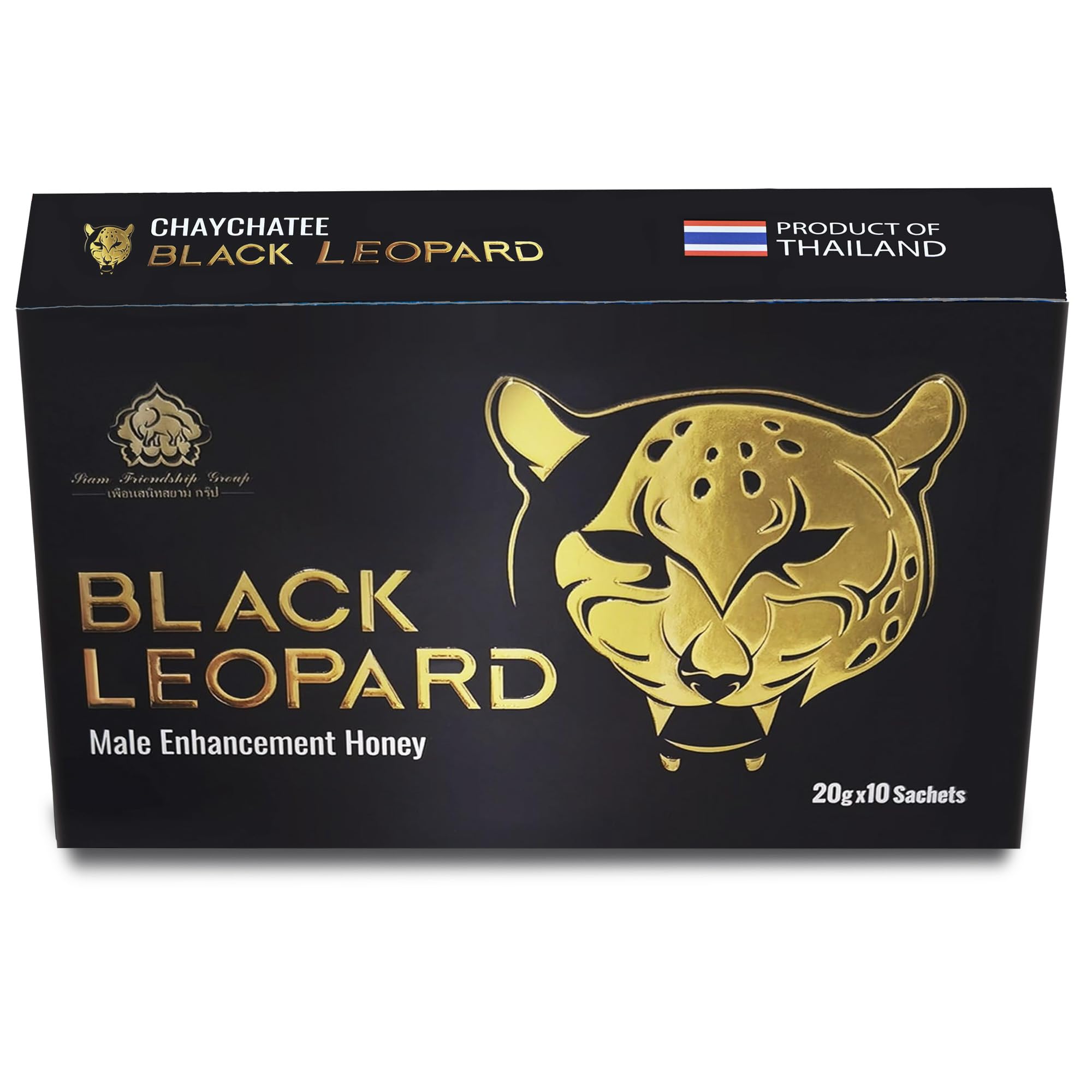 Ataai Leopard - Miele AFRODISIACO Energia Naturale | Vitalità, Prestazioni & Tonus / Miele Forza Uomo | Formato Individuale | Nero & Oro - 10 Bastoncini da 20 g