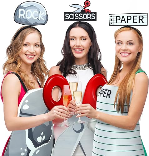 Miniatura 5 de Suhine Juego de 7 piezas de tijeras de papel de roca para la familia, disfraz de Halloween para adultos, grupo, niños, trajes de Halloween para 3