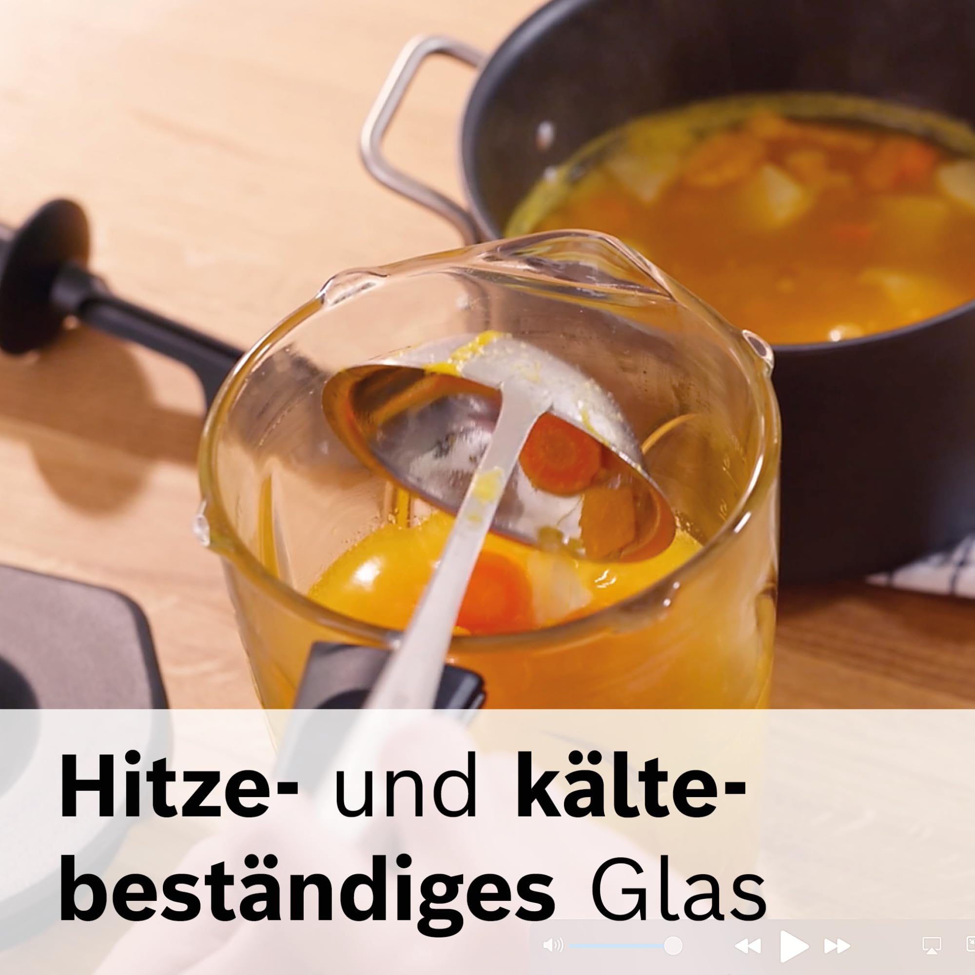 Bosch Mixer MUZ9MX2, Zubehör für Küchenmaschine Serie 8, OptiMUM und Standmixer VitaPower Serie 4, 2,3 L, ThermoSafe Glas, spülmaschinenfest, perfekt für Crushed-Ice, Smoothie-Maker, Suppe