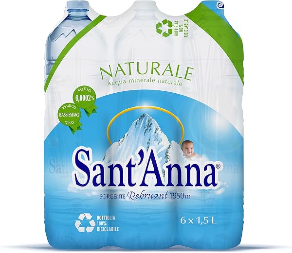 Sant'Anna Acqua Minerale Naturale, 1.5L, Confezione da 6 (6 x 1.5L) - 1