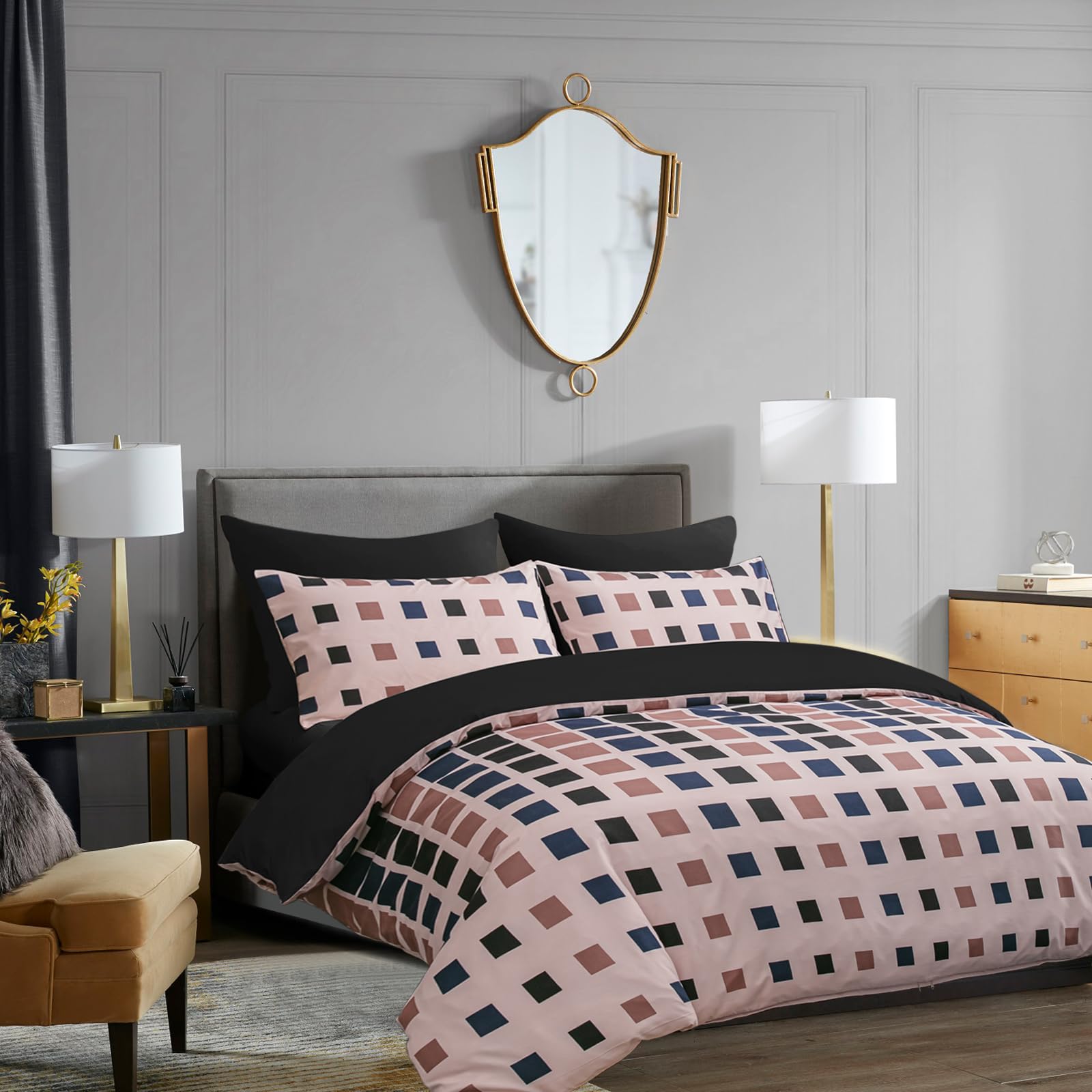 CGK UnlimitedPrinted Double Duvet Set with Zipper Closure + 2 Pillowcases - Bedding Cover Double Bed Sets Ultra Soft Hypoallergenic Microfiber Quilt Covers 200 x 200 cm