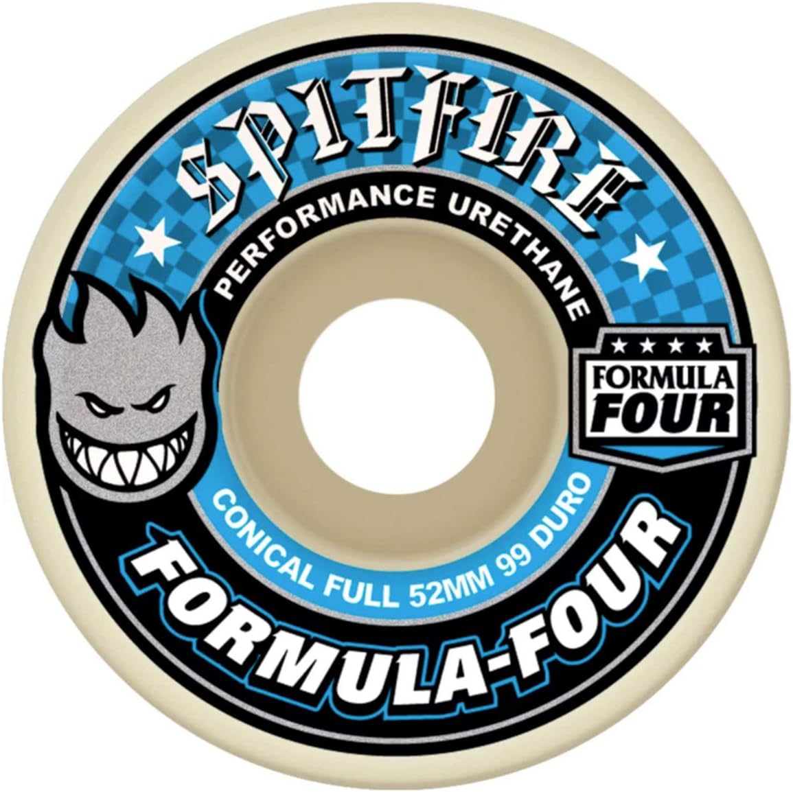 Spitfire Formula Four Conical Full Skateboard Wheels - 58mm 99a - White (Set of 4)