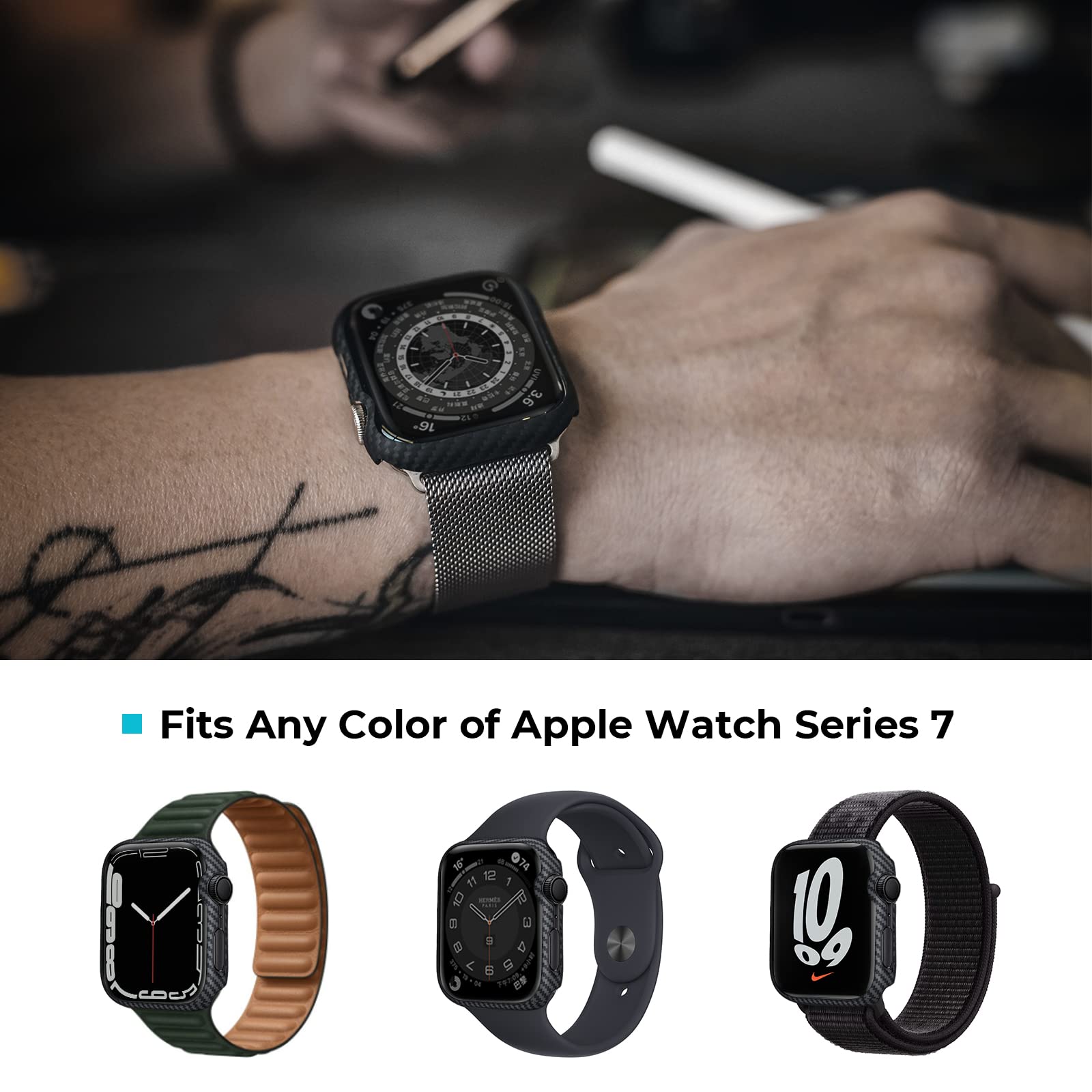 PITAKA Air Watch Case for Apple Watch Series 7 45mm, Ultrathin iWatch