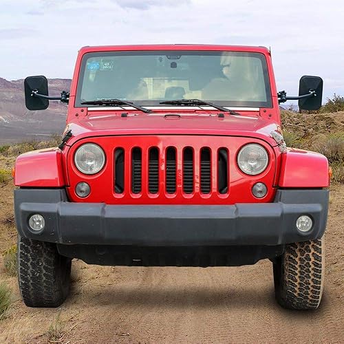 Miniatura 5 de JeCar Espejos retrovisores para puerta trasera de liberación rápida para Jeep Wrangler TJ JK JKU 1997-2018