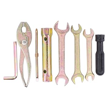 XtremeAmazing Motorcycle Repair Tool Kit Wrench Spark Plug Socket Spanner Screwdriver Pliers Set Set of 7