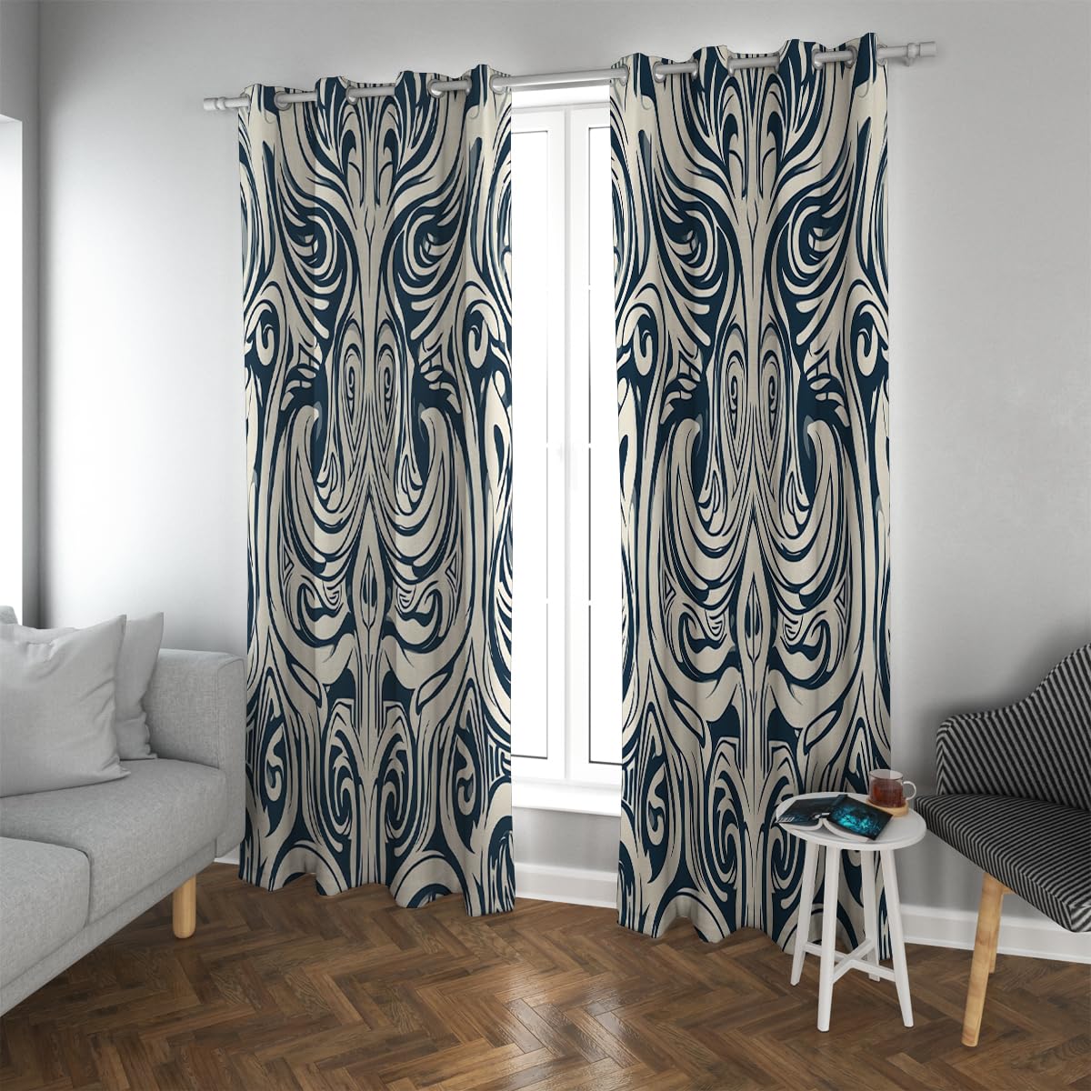 Rideaux occultants ethniques isolants et antibruit pour chambre moderne