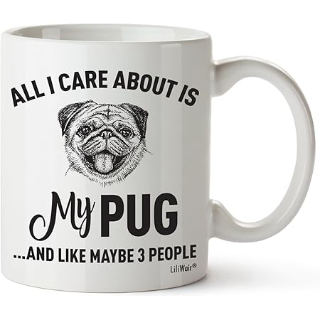 Amazon.com: Starpugs Coffee Mug for Pug Dog Lovers - 15oz Deluxe Double ...