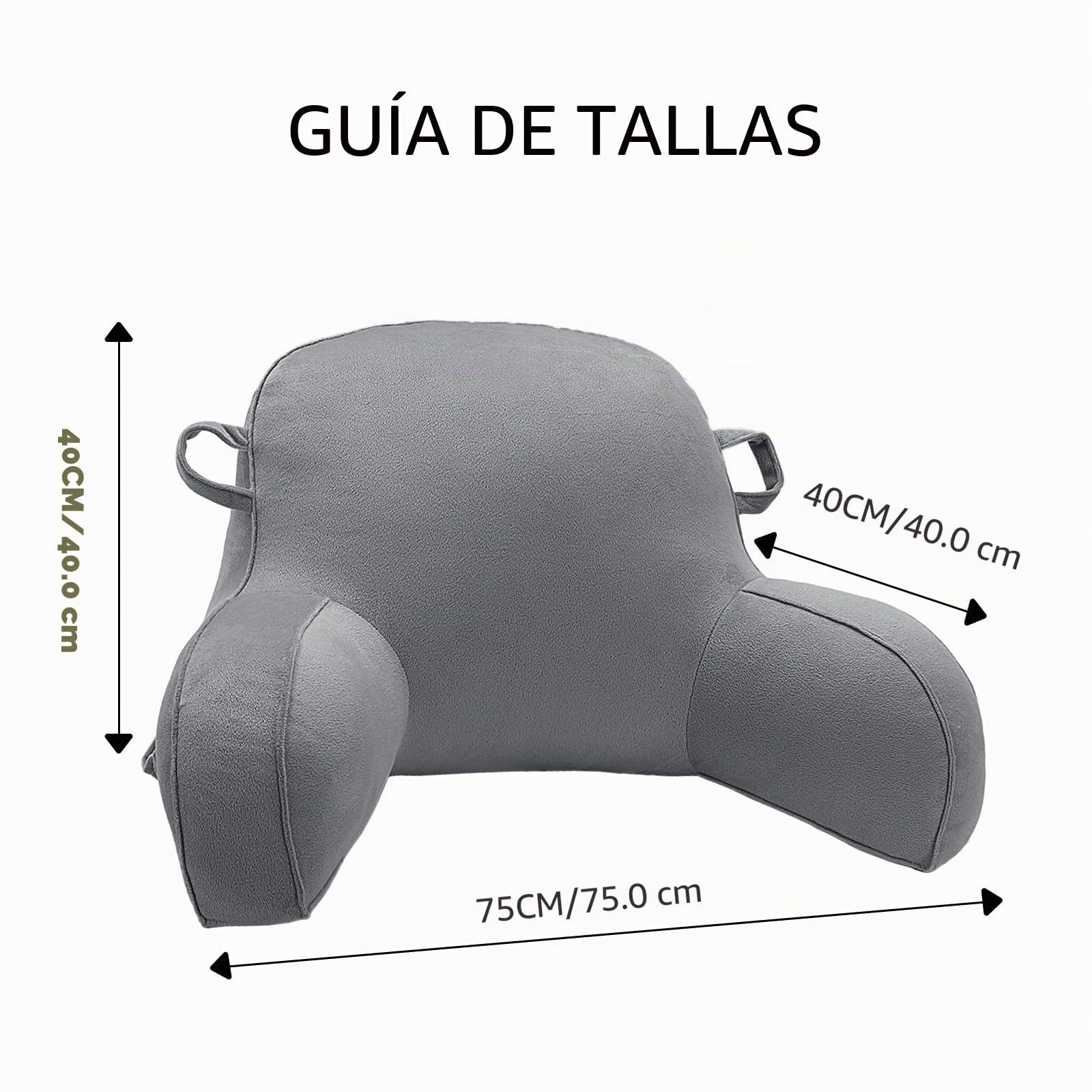 GKXLH - Almohada de lectura de terciopelo para sentarse en la cama para niños y adultos, almohada de espalda para niños, almohada de apoyo de espalda con doble asa, brazo y bolsillo y funda lavable
