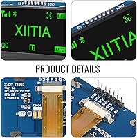 Vista 4 de 2 unids 2.42 pulgadas 128x64 OLED LCD módulo SSD1309 7 Pin SPI/IIC I2C interfaz serie para Arduino UNO R3 (luz verde)