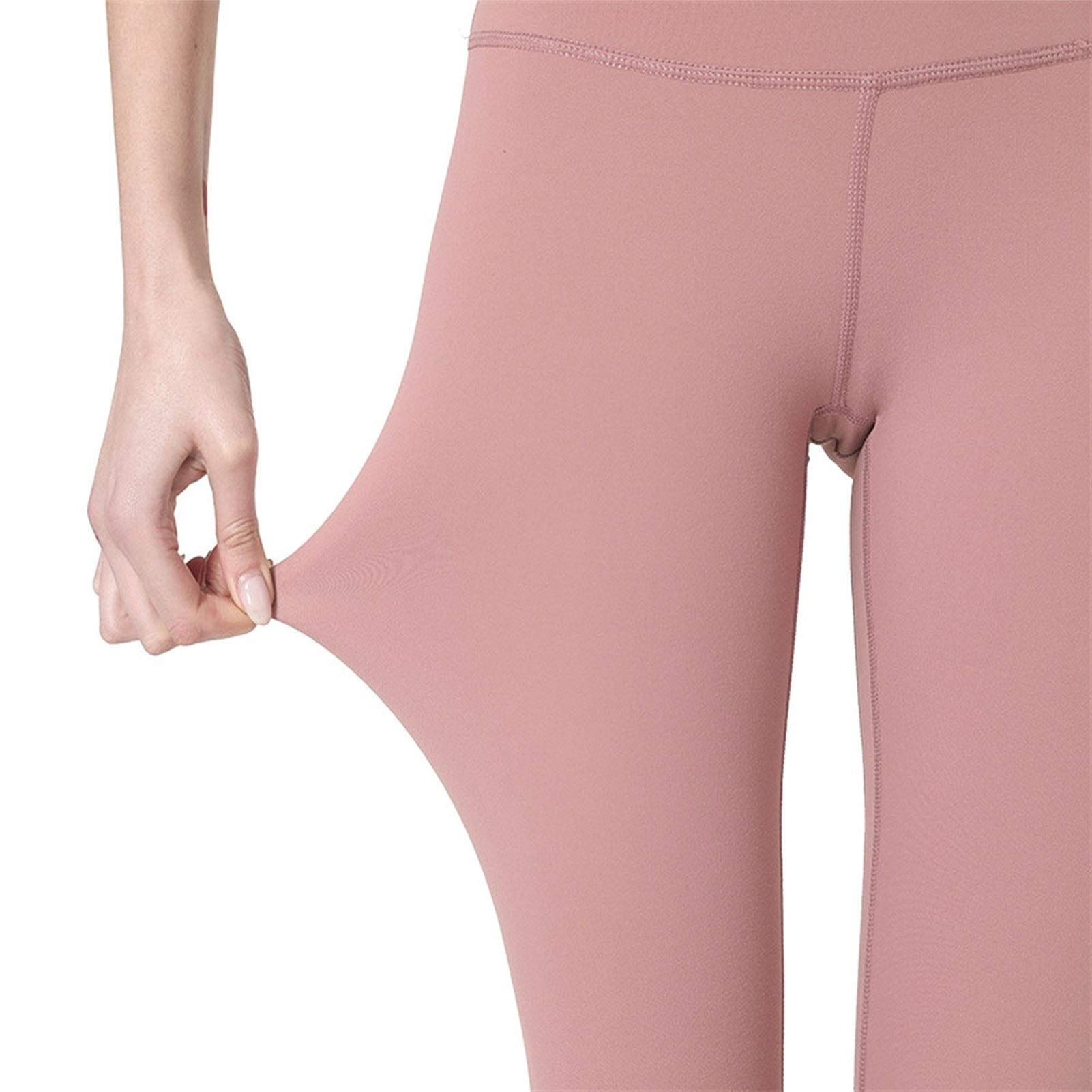 fitness legginsy damskie, Damskie Nagie uczucie Wysokiej talii Legginsy Legginsy Butt Lift Power Flex Slim Jogi Spodnie Aktywne Rajstopy Tummy Control Non See przez rozciągliwe sportowe legginsy do jo