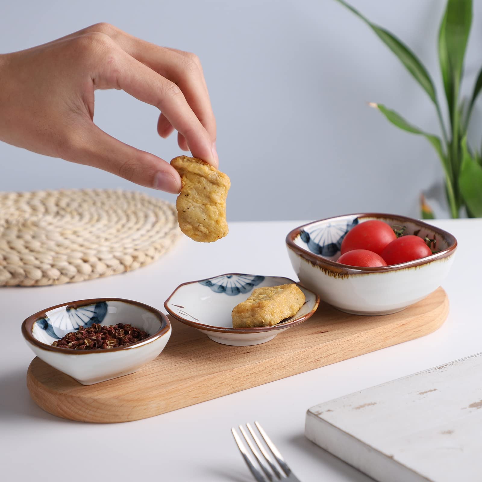 Juego De 6 Cuencos De Porcelana Para Salsas - 10x2 Cm, Ideales Para Sushi, Aperitivos, Frutos Secos...
