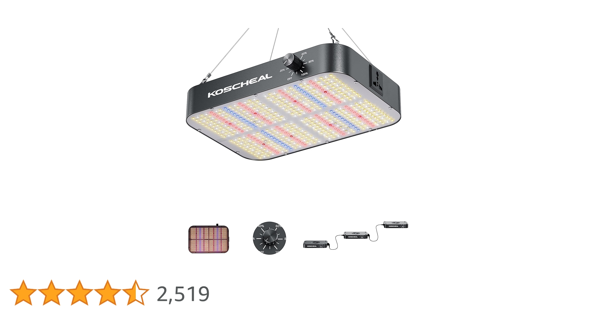 KOSCHEAL KC800 LED Grow Light,80W Full Spectrum Led Grow