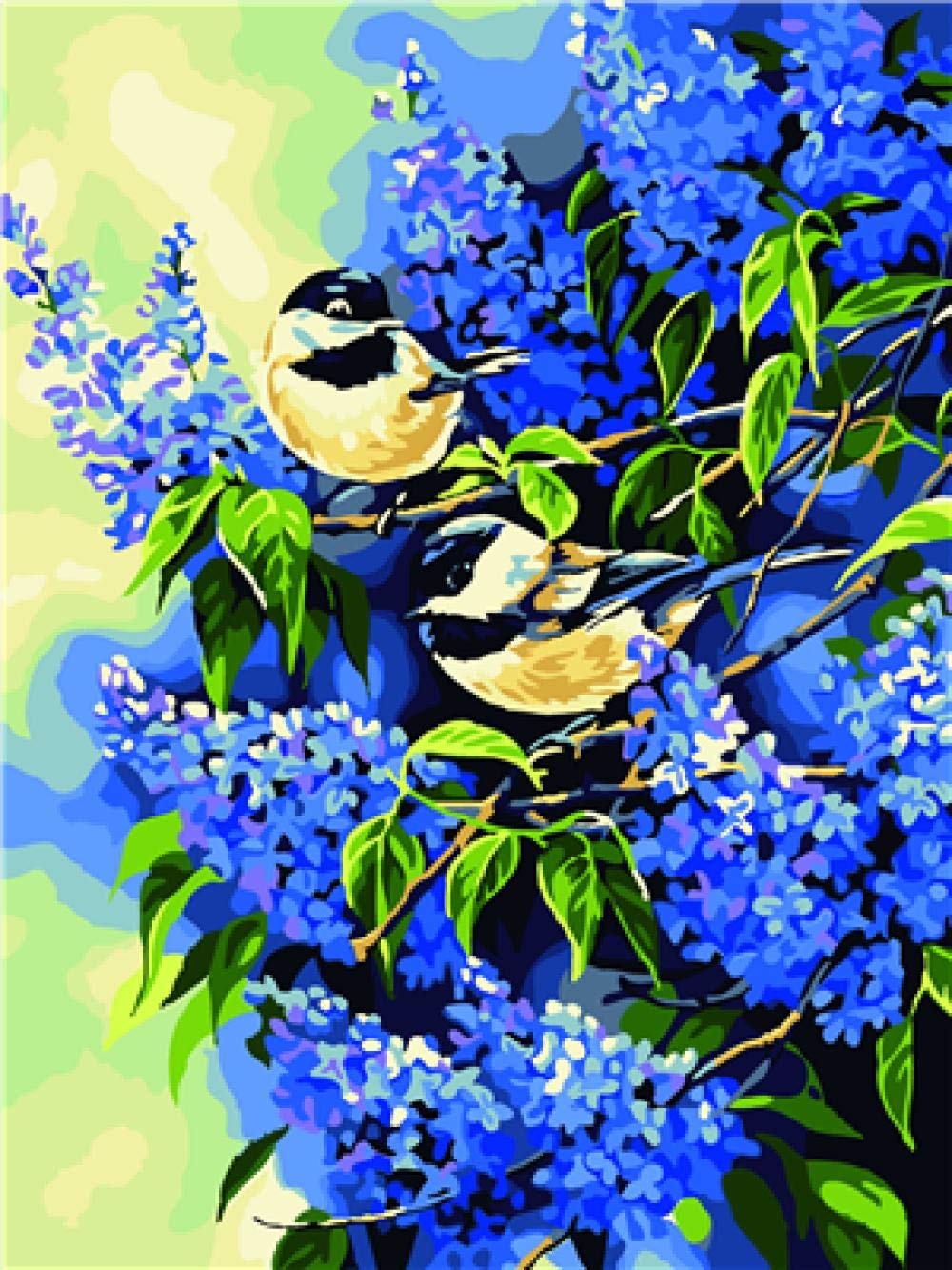 WAFJJ Malen nach Zahlen erwachsene Lila Blüte DIY Ölgemälde für Erwachsene Anfänger Kinder Neue kreative Digitale Malerei Dekoration DIY 16x20 Zoll ohne Holzrahmen