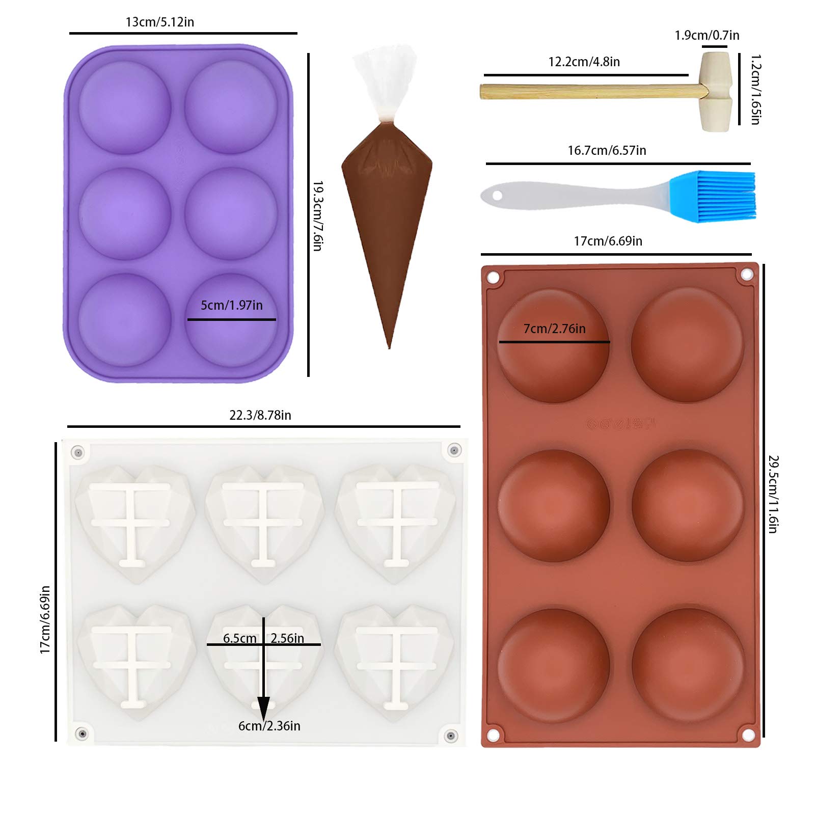 3 Types Of Chocolate Bomb Mold Hot Cocoa Bomb Mold Kit 2 Large&Small 6