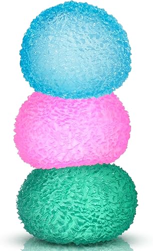 3pc Stress Balls for Adults, Squishy Ball Sensory Textured Memory Gel Fidget Toys for Kids/Adults Hand Exercises, Anxiety Relief Squeeze Ball for