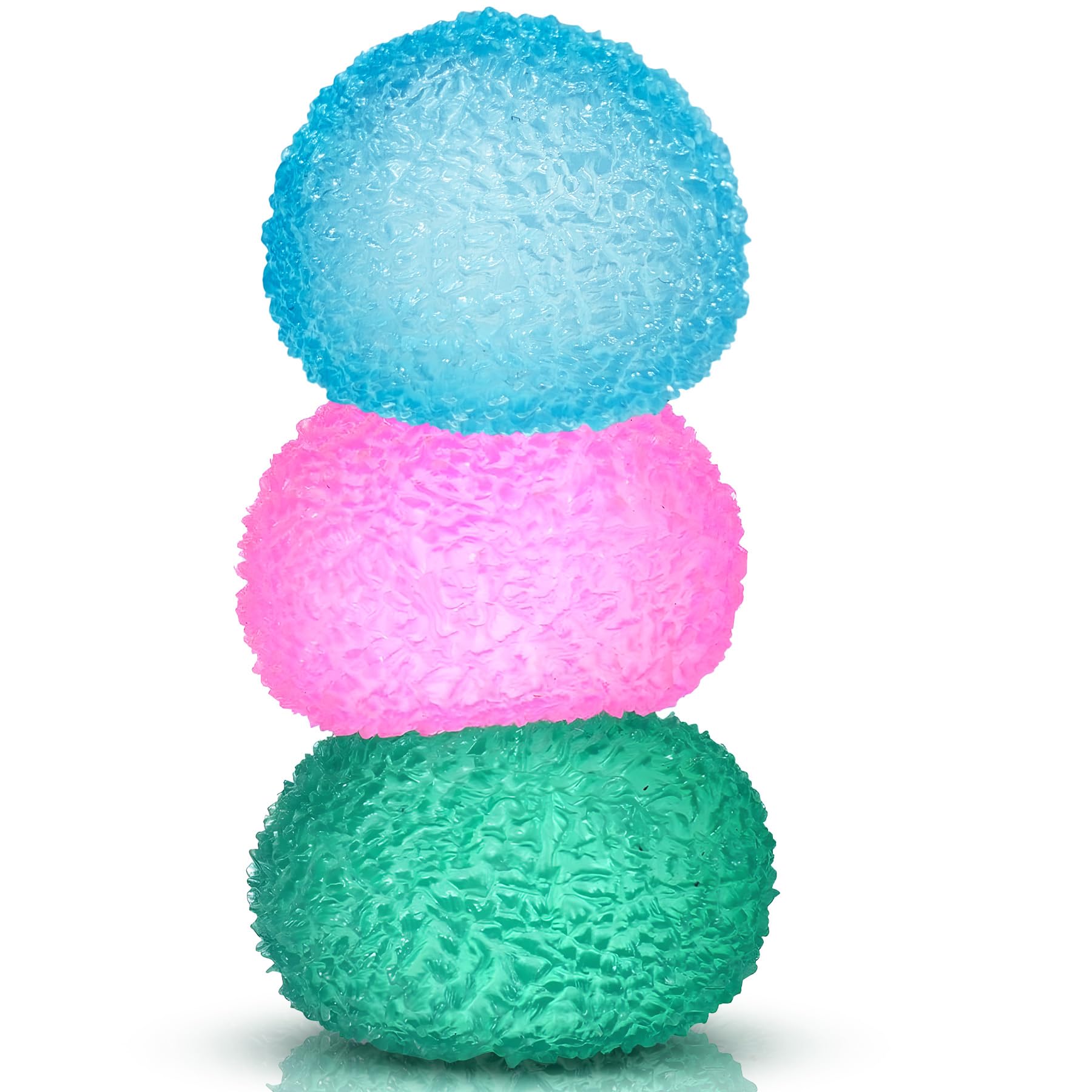 Photo 1 of 3pc Stress Balls for Adults, Squishy Ball Sensory Textured Memory Gel Fidget Toys for Kids/Adults Hand Exercises, Valentines Day Party Favors Anxiety Relief Squeeze Ball(1.80“)