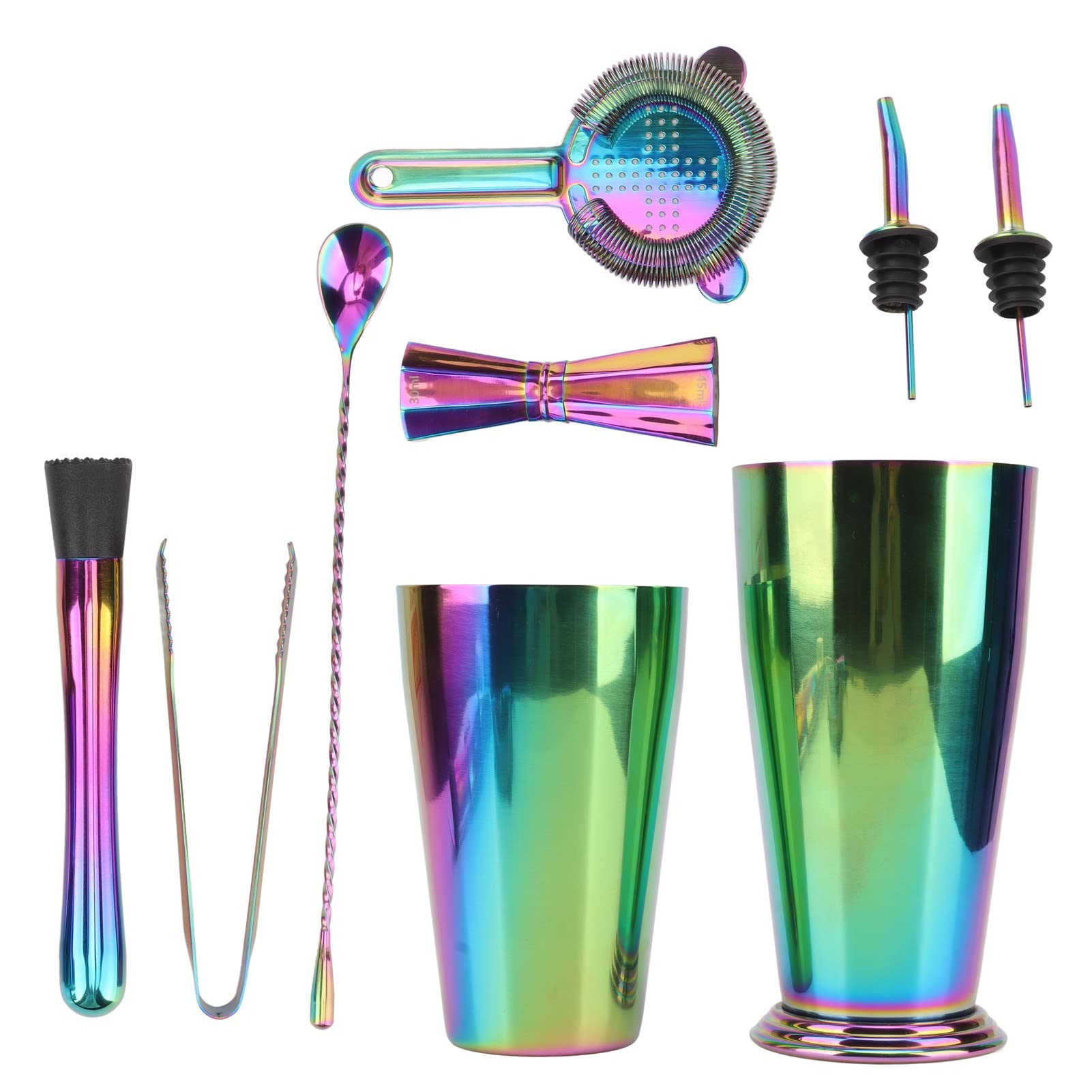 Kit de Barman, coctelera de conservación de Calor de Acero Inoxidable 304, Juego de medidores para cocteles, Conjunto Profesional para la elaboración de cócteles en Barra con Fondo