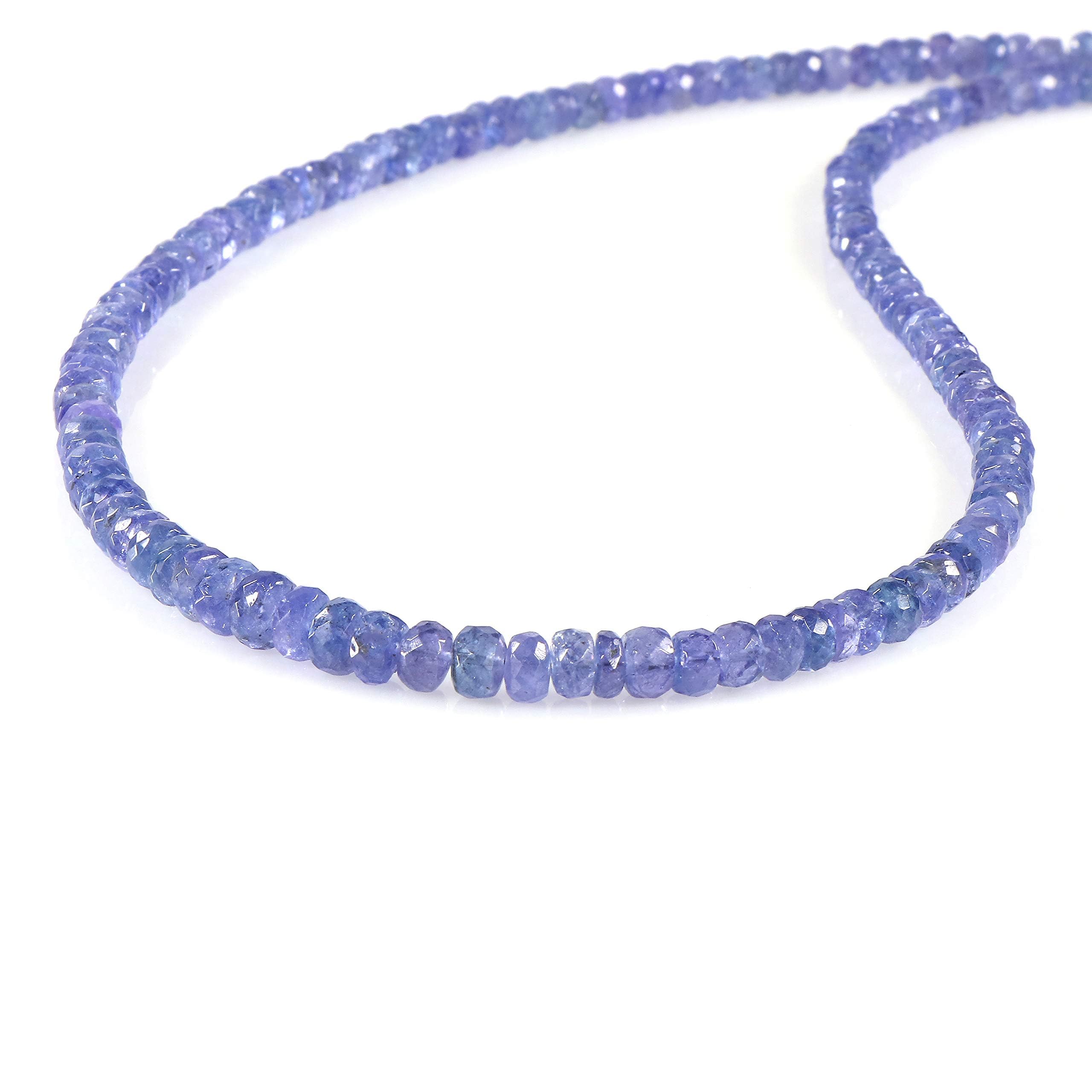 Collana di tanzanite naturale con lucchetto in argento sterling 925, gioielli di perle di tanzanite genuina sfaccettata, collana blu