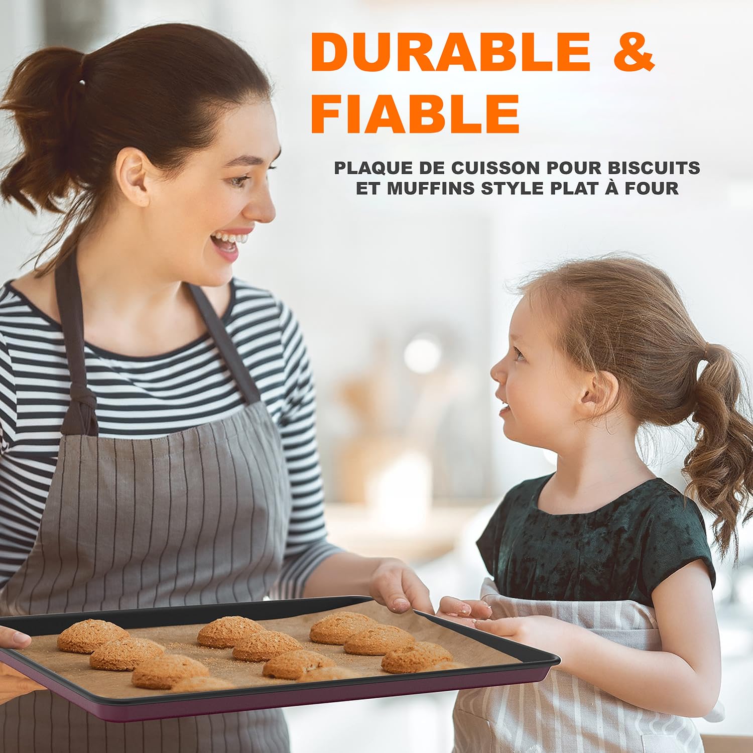 NutriChef Ensemble de Moules à Pâtisserie Antiadhésifs Empilables en 8 Pièces - Ensemble de Plaques de Cuisson Sans PFOA, PFOS, PTFE avec Revêtement Antiadhésif- Kit de Pâtisserie (Prune)