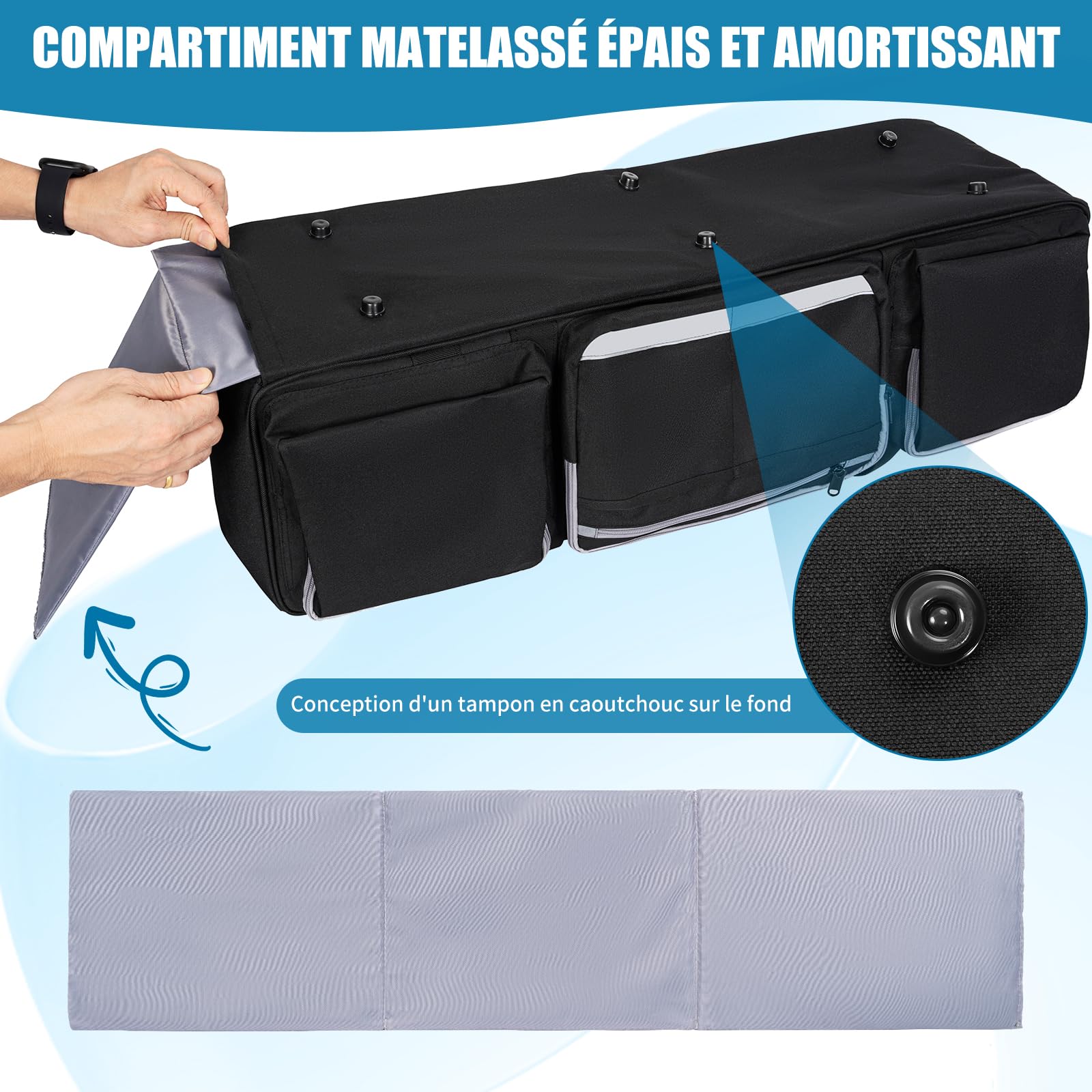 OUUTMEE 103CM Sac de Transport pour Trépied avec Bandoulière et Poignée, Étui pour Trépieds avec Séparateurs Amovibles, Housse pour Trépieds, Monopods et Accessoires (Noir)
