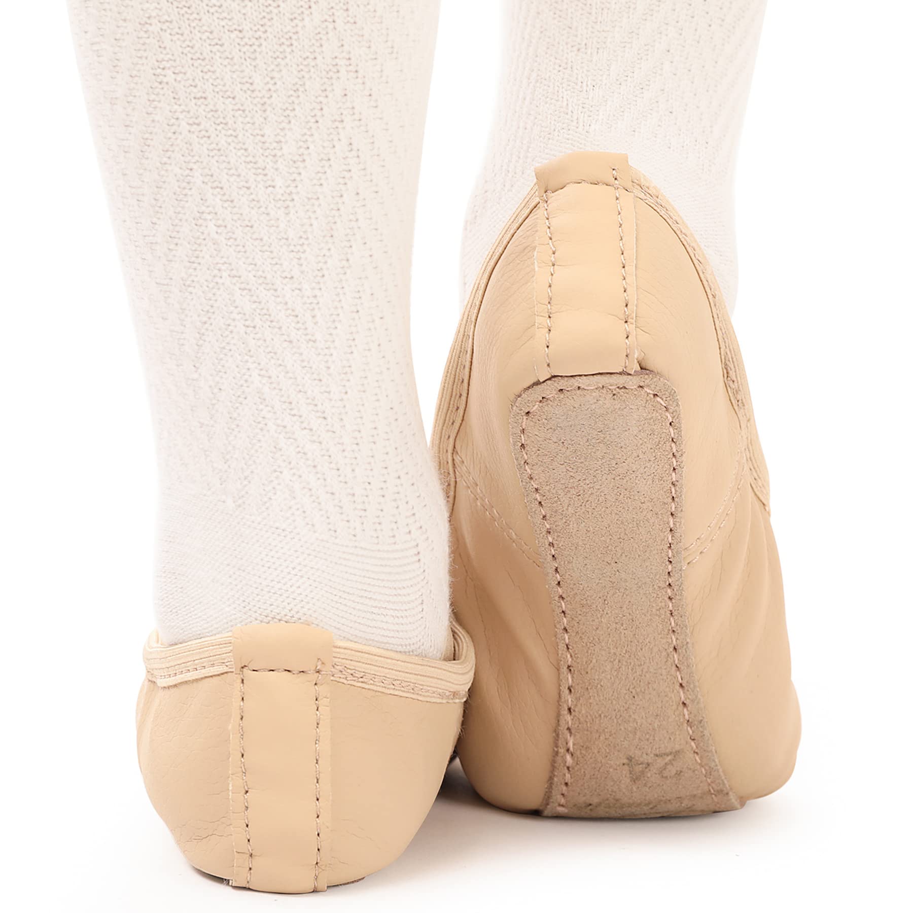 Scarpe da Danza in Pelle Classica Scarpe da Ballerina con Suola Intera in Cuoio Ginnastica Ballo Pantofole per Bambina Ragazze e Donna