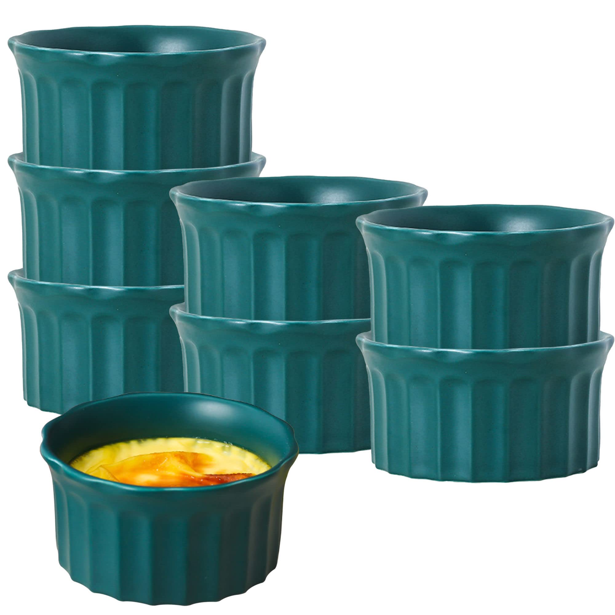 Bol à soupe, bol à riz, bol à déjeuner, ensemble de ramequins, 230 ml, ramequins à crème brûlée, plats à soufflé allant au four, ramequins à soufflé, ramequins for friteuse à air-rose-lot de 8 (Color