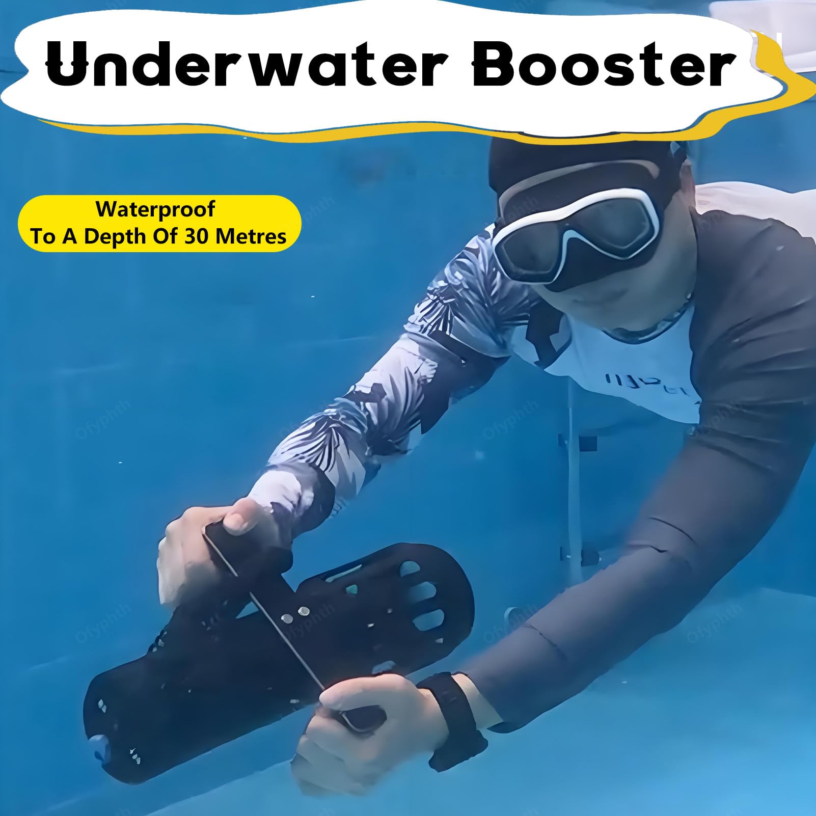 Scooter subacqueo da 700 W, ausilio per Immersioni e Nuoto, Scooter subacqueo modulare ad Alte Prestazioni, selettore a 2 velocità, Attrezzatura Sportiva Impermeabile per Piscina. Package