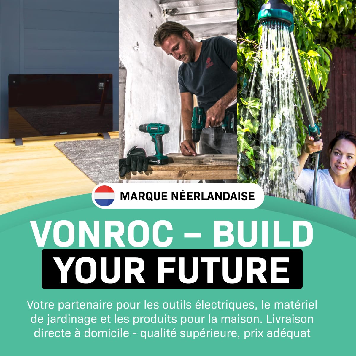 VONROC Décolleuse Papier Peint 2300 W – Réservoir 4,5 L – Tuyau 4 m – Spatule Incluse – Plaque Vapeur Standard et Compacte – Indicateur de Niveau d’Eau – Decolleuse Rénovation Murale Papier Chambre