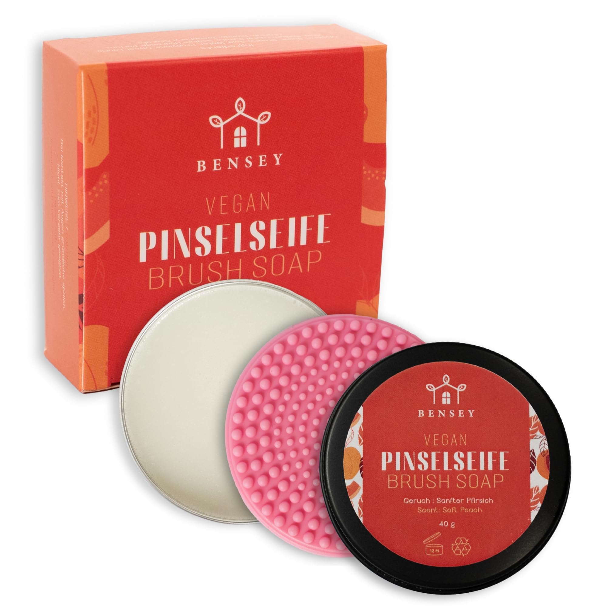 Bensey Premium Brush Soap for Makeup Brushes, Brush Cleaner for Watercolour and Acrylic Paint, 40 g, Vegan