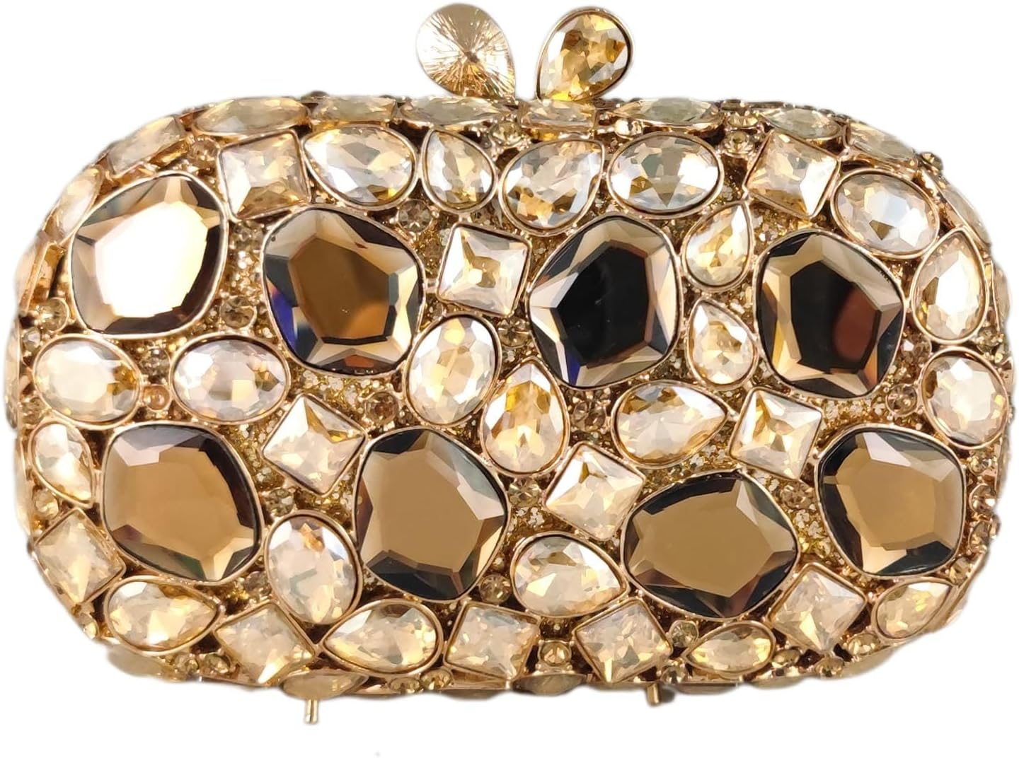 Boutique De FGG Crystal Clutch Purses for Women Formal Clutch Gemstone Prom Purse Wedding Party Rhinestone Evening Bag,Mini