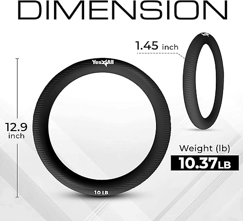 Miniatura 2 de Yes4All Anillo de potencia de 10 libras, anillo de peso, círculo pesado, pesas rusas para ejercicio de yoga, aeróbicos, fitness en casa,