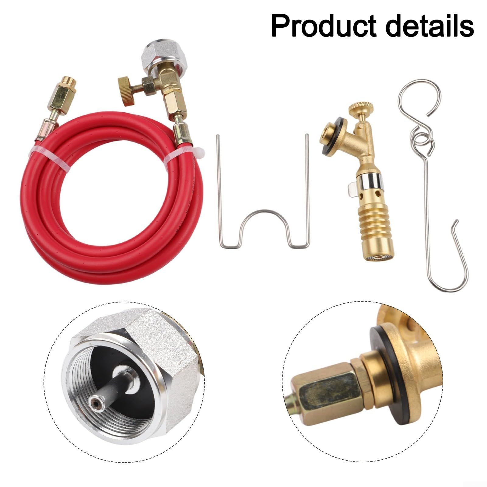 Antorcha para gas MAPP/MAP-Pro, soplete de soldadura de fontanería con manguera de 5.2 pies, construcción de latón, herramienta de soldadura de tuberías portátil