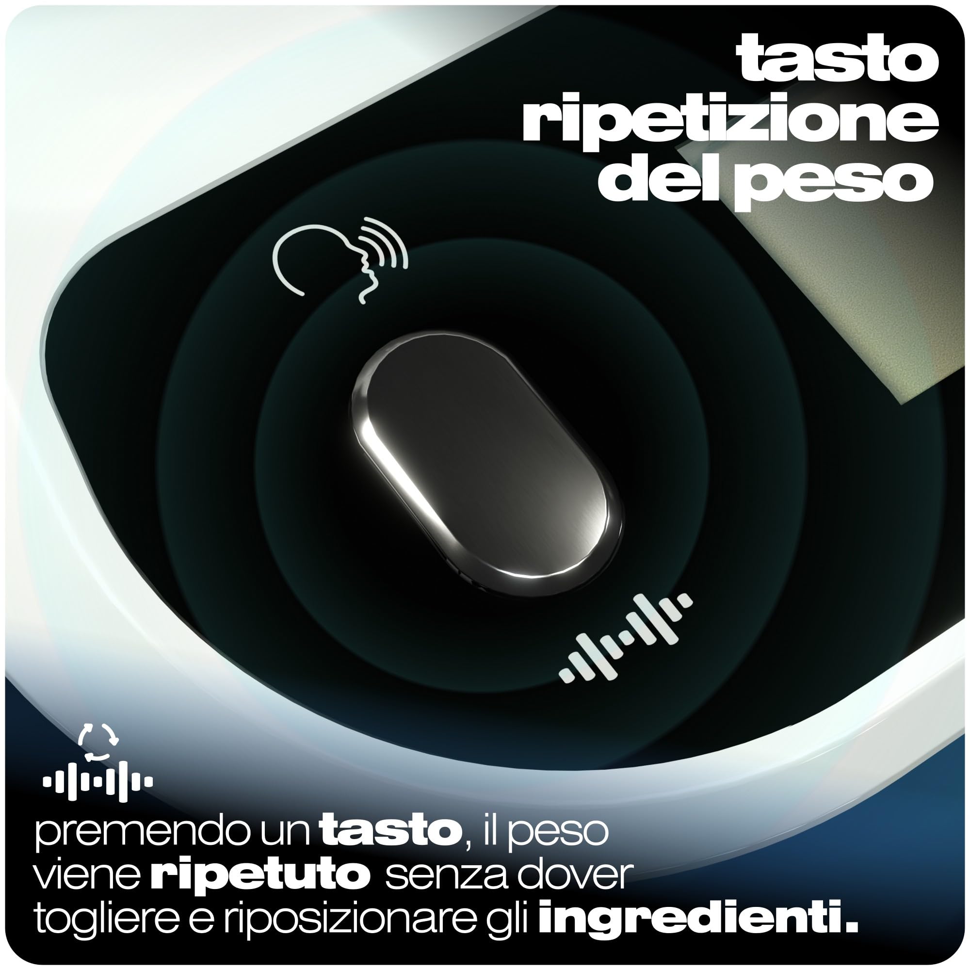Bilancia da Cucina Parlante VIBAS iVoice Chef con Ciotola, 5 Lingue, Portata 10 kg