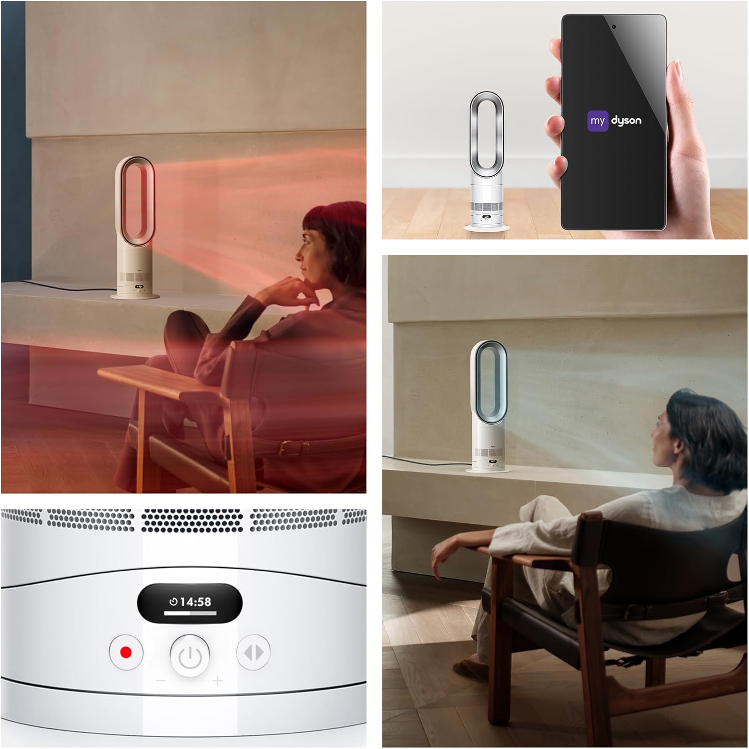 Dyson Hot+Cool™ HF1 Rapid React heater fan (White/Silver)