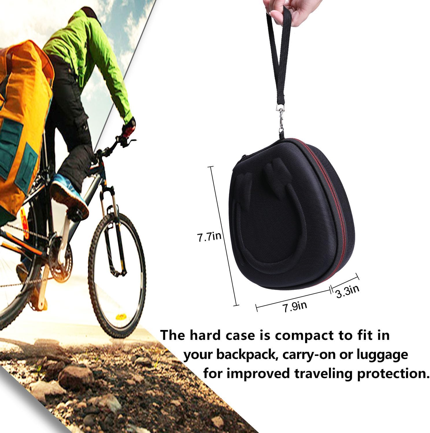 Headset Headphone Case Compatible with Logitech H390, H430, H570e, Zone 300, Zone 301 or JLab Go Work, JIAMQISHI, EAGLEND Headset, Black+Gray(Case Only) - Image 4