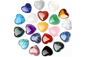 20PCS Heart Shaped Crystals and Healing Stones