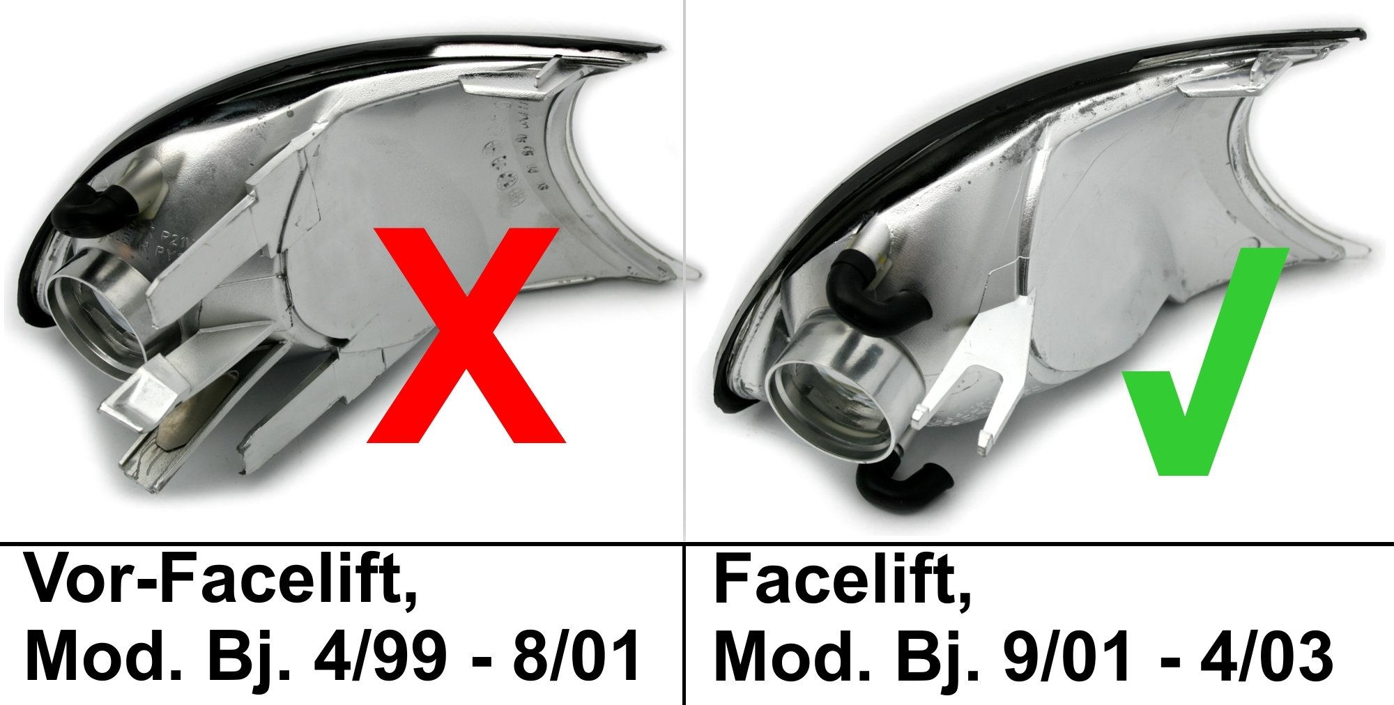 AD Tuning GmbH & Co. KG 960551 Frontblinker Set, Klarglas Schwarz
