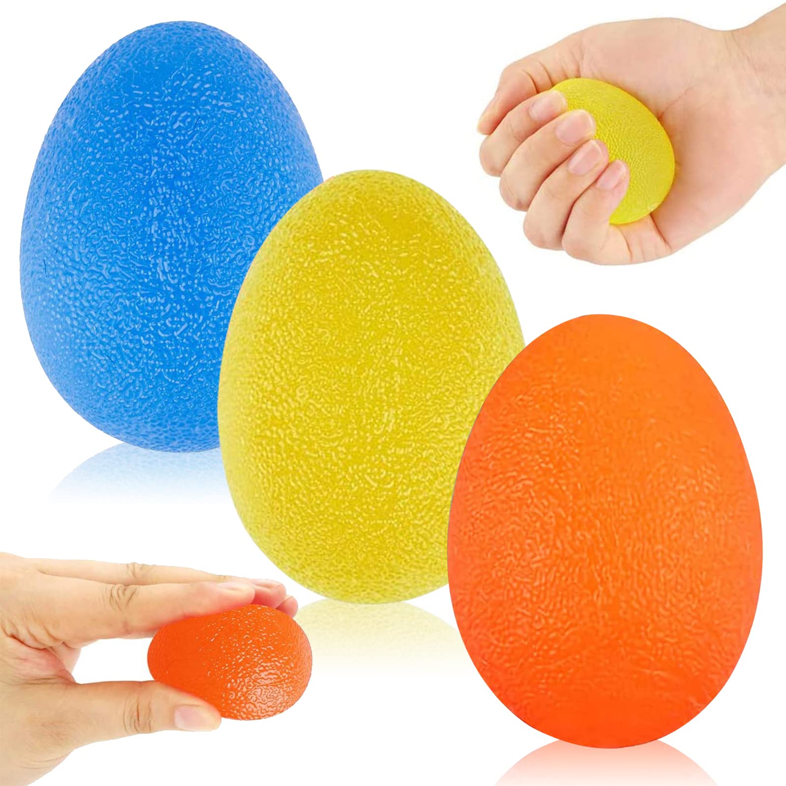 3 Pack Motivational Stress Balls, Gel Squeeze Balls, Hand Strengthener Ball, Therapy Rehab Exerciser, Stress Balls for Kids, Adults, Grip Strengthen, Stress Relief, Arthritis Hand