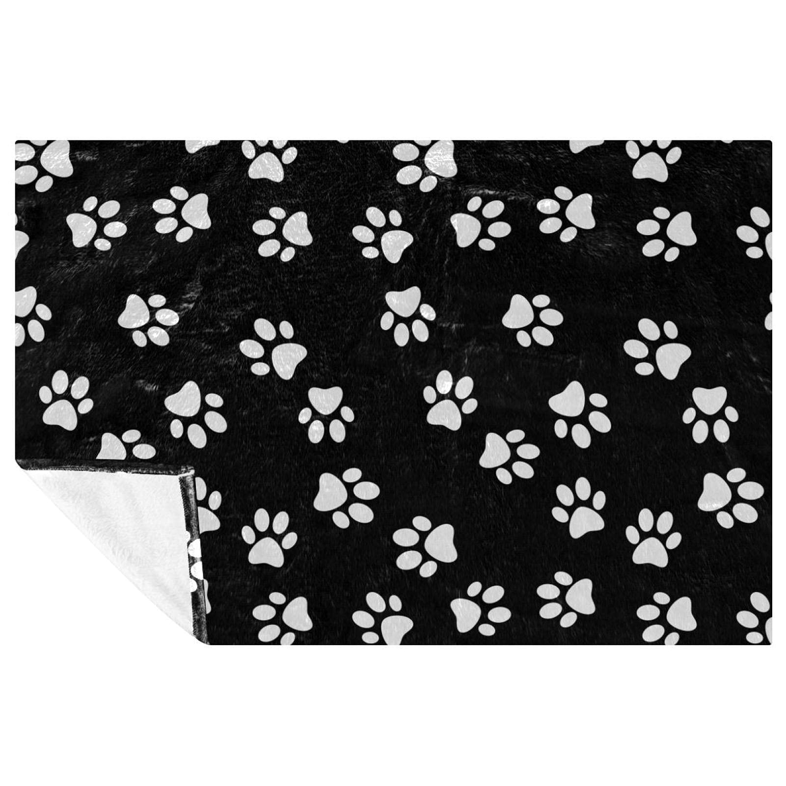 Couverture douce pattes de chien pour vos pique-niques, soirées canapé et camping
