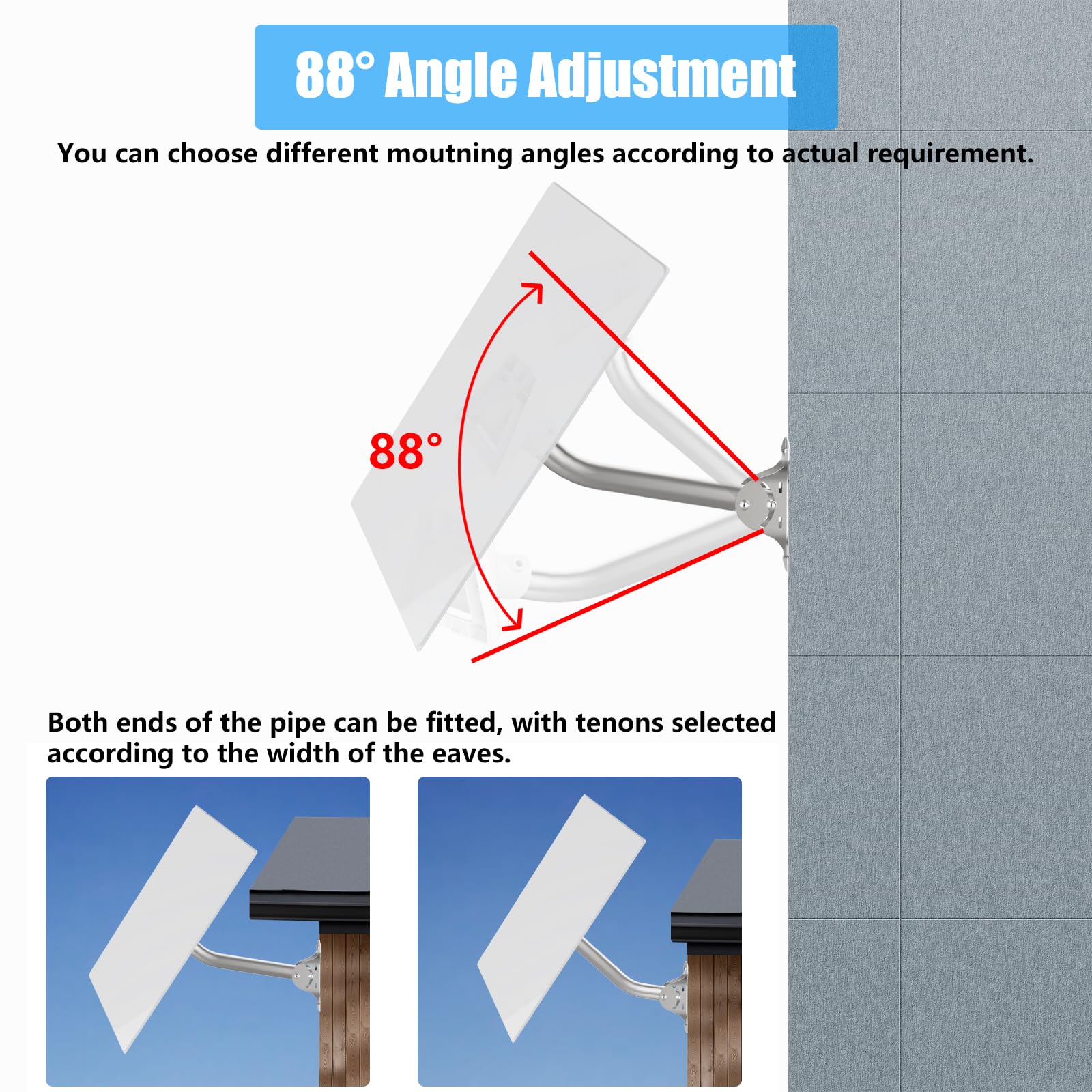 Gen 3 Mount Starlink Wall Mount, Adjustable Standard Gen3 Roof Mounting Kit, Starlink Wall Mounting with Pipe Adapter