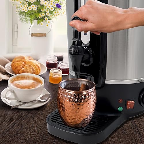 Miniatura 2 de Urna de café comercial de 100 tazas  Cabezal de ducha y filtro mejorado  Percolador de acero inoxidable de doble pared con función de mantener el