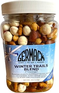 Pistachio Company, Winter Trails Blend Chocolate Gourmet Nut Snack Mix with Peppermint Pretzel Balls, Peanuts, Dried Cranberries, Honey Sesame Sticks, Roasted Almonds, Chocolate Drops, 16oz