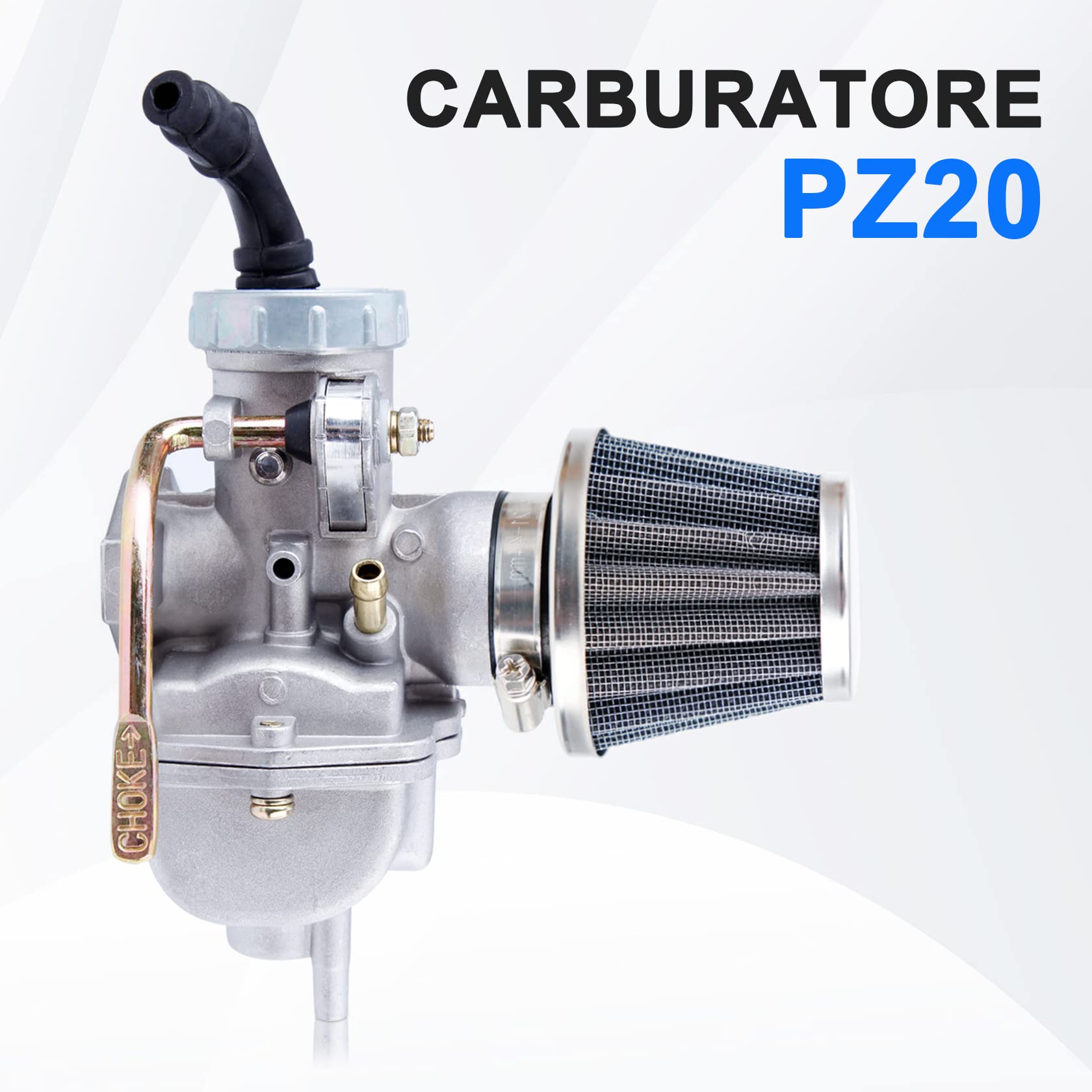 CarBole PZ20 Carburatore con Filtro del Carburante per 50cc 70cc 90cc 110cc 125cc 110B NST SunL ​​​​Quad cinese 4 tempi ATV 4 Ruote Go Kart Dirt Bike CRF50F XL75 CRF80F XR50R