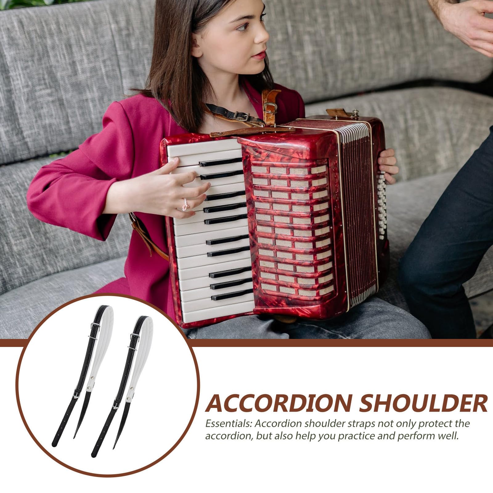 Toyvian Correas para Acordeón Correas Prácticas para Instrumentos Musicales de Acordeón para Bajos Geniales Accesorios para Instrumentos Musicales para Escenario