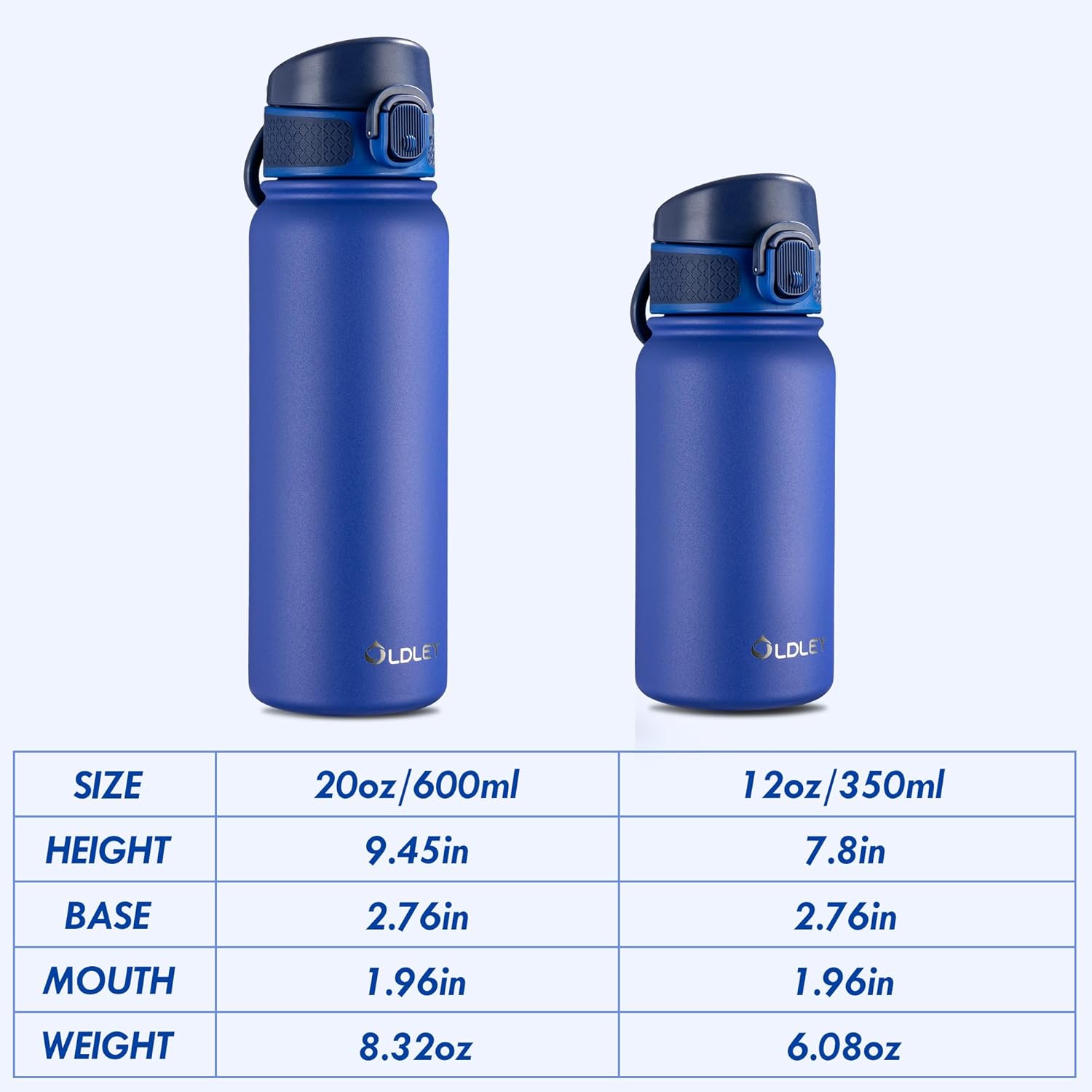 OLDLEY 12oz Kids Water Bottle, Stainless Steel Insulated Water Bottle For Kids, With Straws Leak-proof, Kids Water Bottles For School Boys Girls,Klein Blue - Image 4