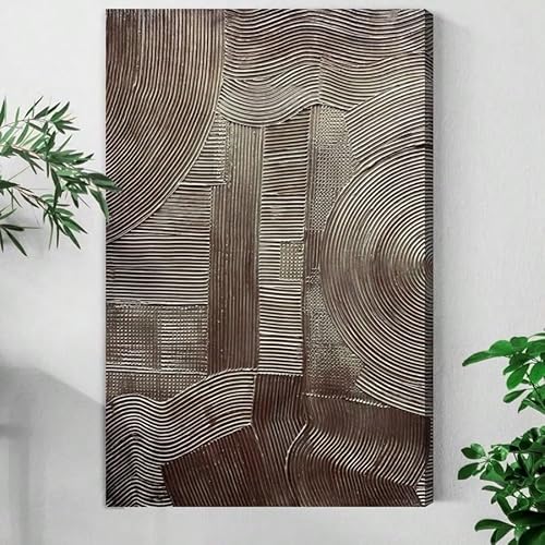 EUXUXI Abstract Textured Geometric Canvas Prints Vertical Wall Art for