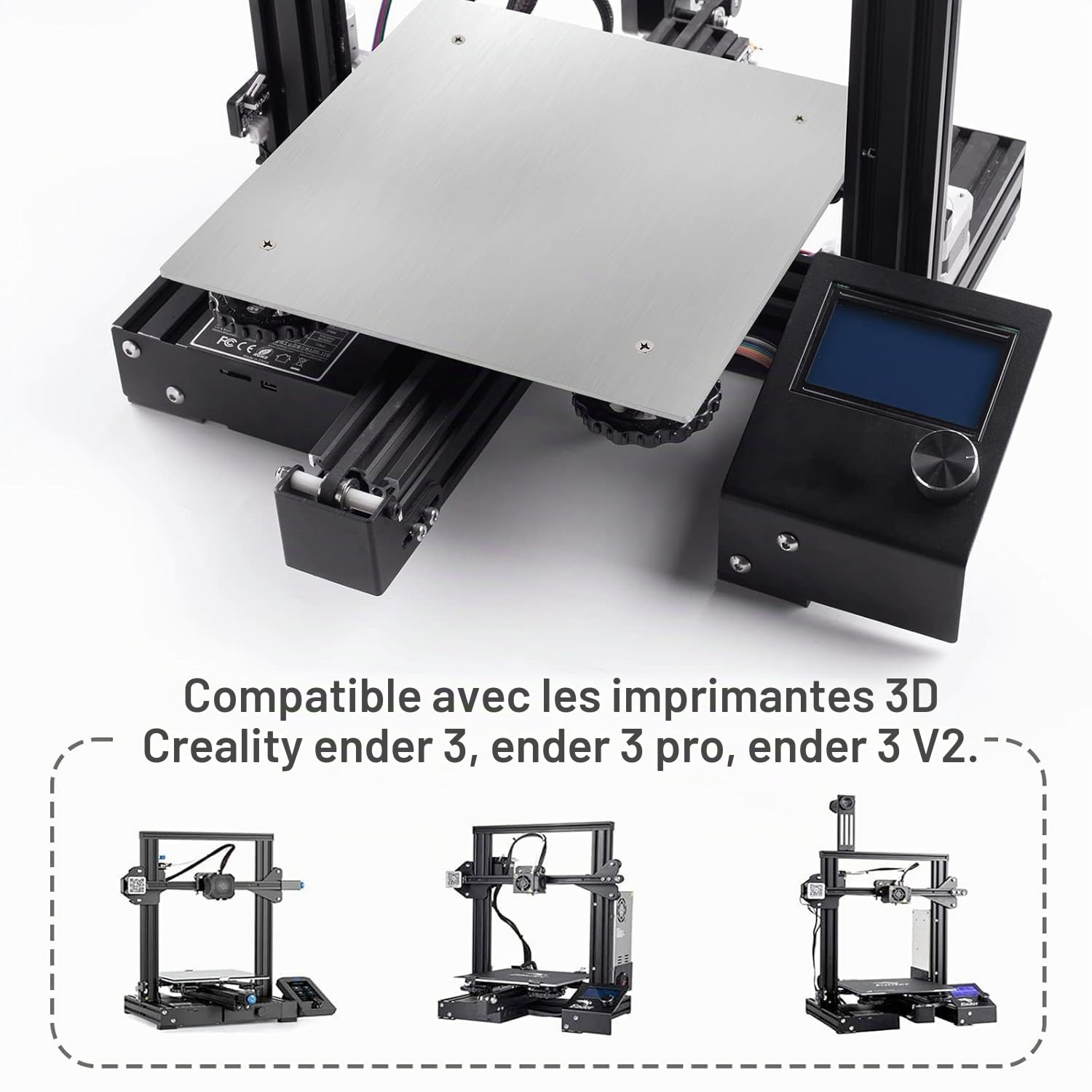 Ender 3 Plateau chauffant avec câble 24 V 220 W compatible avec Creality Ender 3, Ender 3 Neo, Ender 3 Pro, Ender 3 V2, Ender 3 V2 Neo, Voxelab Aquila X2 Imprimante 3D